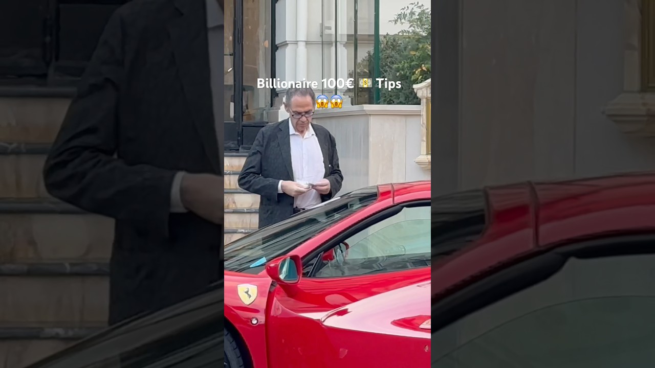 Billionaire gives 100&euro; to the valet😱😱 #monaco #supercars #luxury
