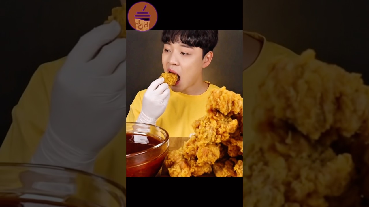 Mukbang big bites &ldquo;Korean fried chicken&rdquo; &copy;️Aengbi