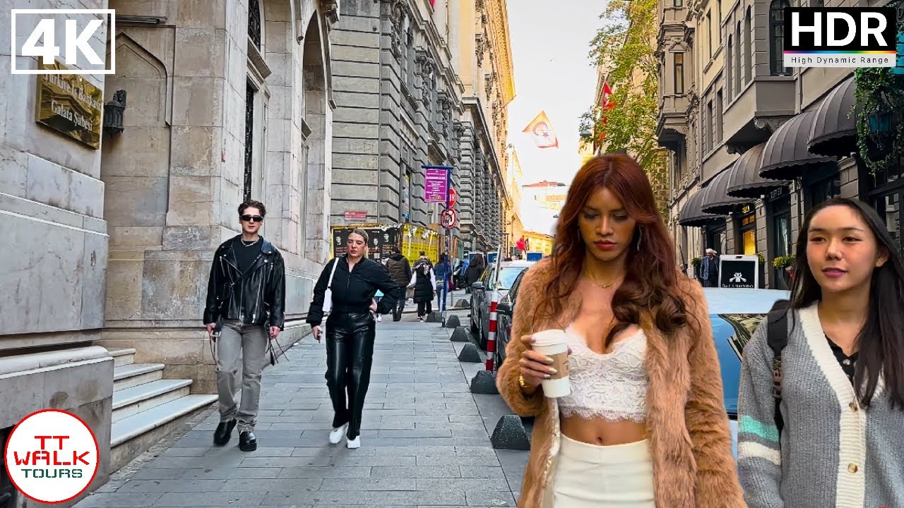 Стамбул, пешеходная экскурсия по району Галата | 4К HDR