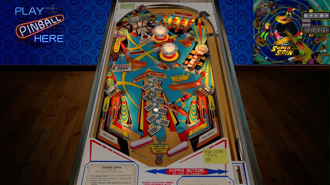 Super Spin (Gottlieb 1977) - Visual Pinball