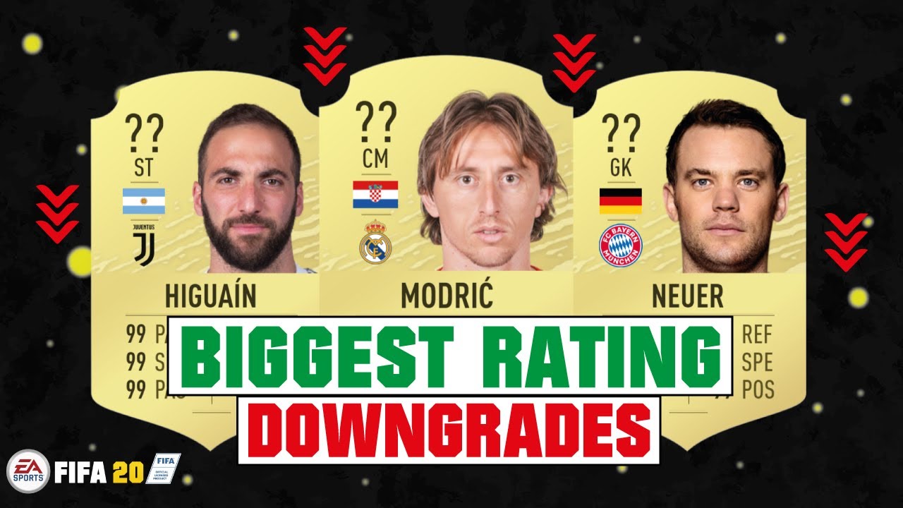 FIFA 20 | BIGGEST RATING DOWNGRADES 😳🔥| FT. MODRIC, HIGUAIN, NEUER... etc