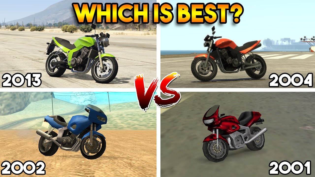 GTA : WHICH IS BEST PCJ 600? (GTA 5, GTA SAN ANDREAS, GTA 4, GTA Vice City)