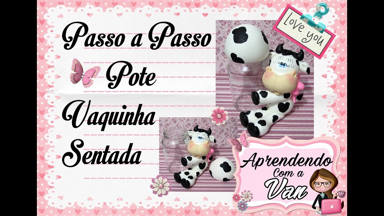 (DIY) POTE VAQUINHA SENTADA em Biscuit MARATONA POTES #7