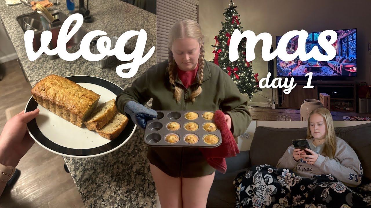 first day of vlogmas 🎄lots of baking, cozy rainy days & november wrap up