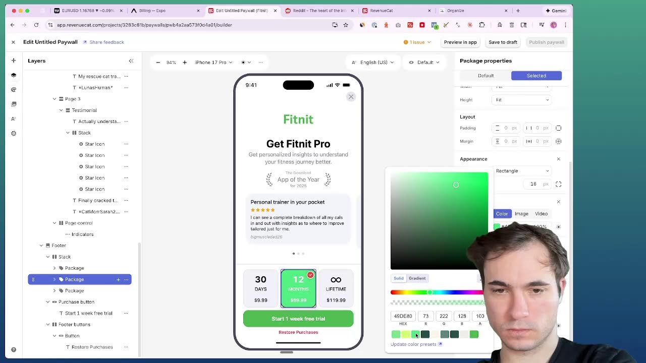 Building Fitnit iOS live
