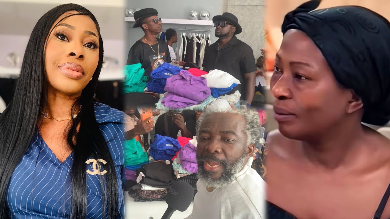 Arrival Of Her Excellency Mama Akosua Serwaa Fosuh at Kenpong's wife's new shop opening.