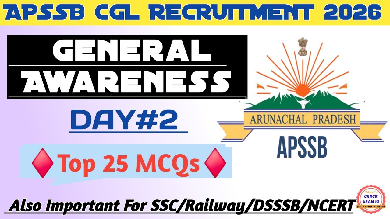 APSSB CGL General Awareness MCQs | APSSB CGL Recruitment 2026 | DAY-2 | UDC | Stenographer 