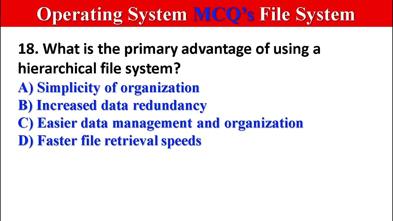 50 Exam MCQ’s in Operating System about File Management