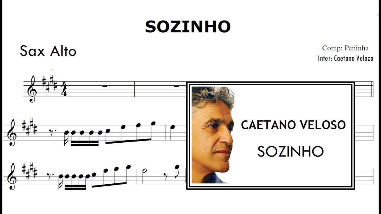 Sozinho - Caetano Veloso ( Partitura  Sax Alto )