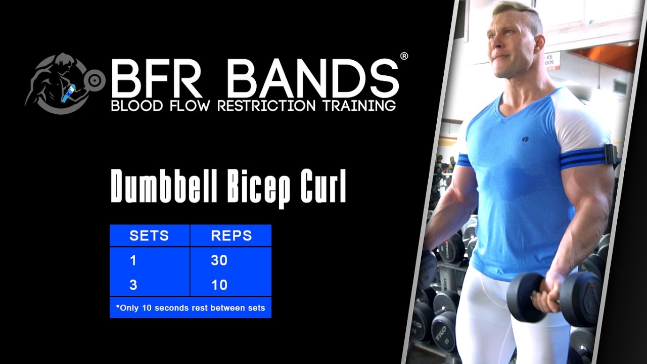 Occlusion Training for arms: Dumbbell Curls with the BFR Bands (Klaus Riis)