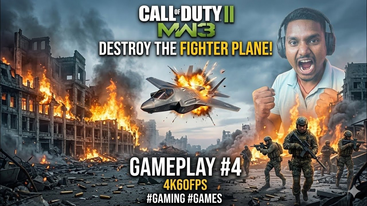 CALL OF DUTY MW3 || DESTROY THE FIGHTER PLANE || GAMEPLAY #4 || 4K60FPS || #gaming #games #cod