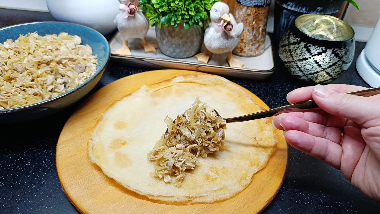 Невероятно СОЧНАЯ НАЧИНКА из отварного мяса и капусты для блинов пирогов кулебяк и пирожков!
