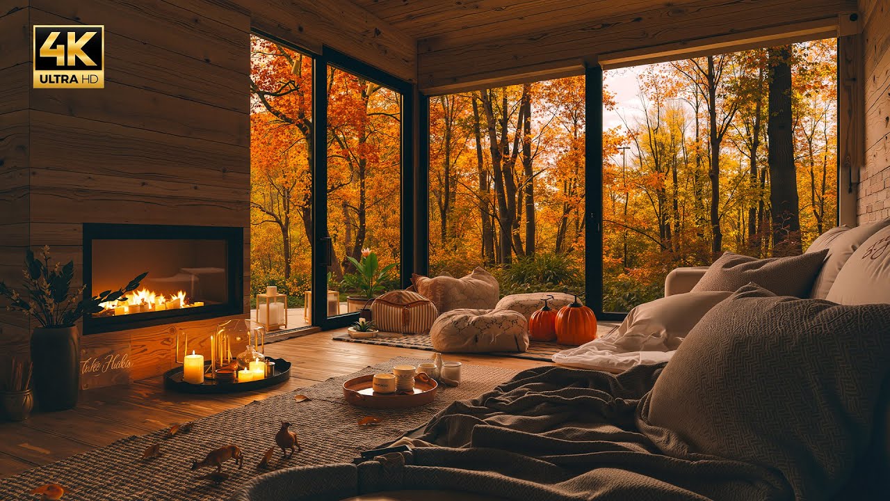 Smooth Autumn Jazz Vibes & Cozy Porch Ambience 🍁 Background Music for Study, Work, Relax
