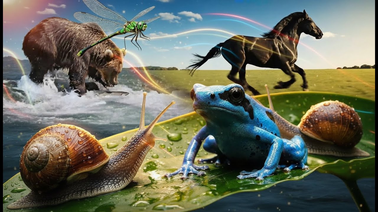 The Animal Kingdom Cute Farm Animals | Bear, Dragonfly, Horse, Frog, Snail | EP 7
