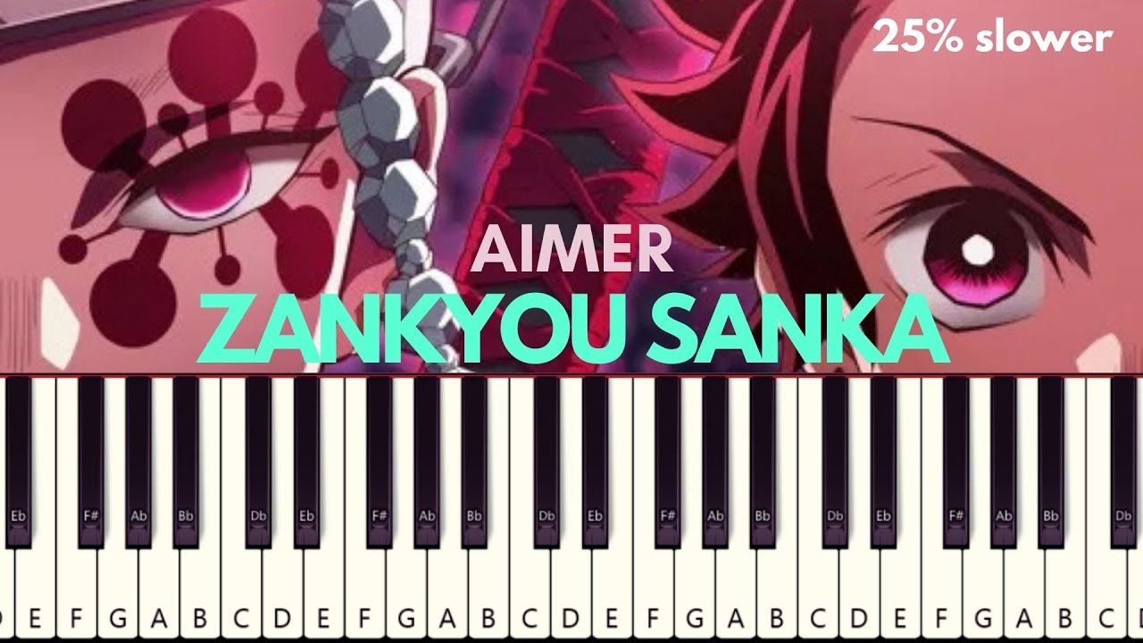 Aimer 「残響散歌」 (Zankyou Sanka) Kimetsu no Yaiba: Yuukaku-hen Opening | SLOWER EASY Piano Tutorial