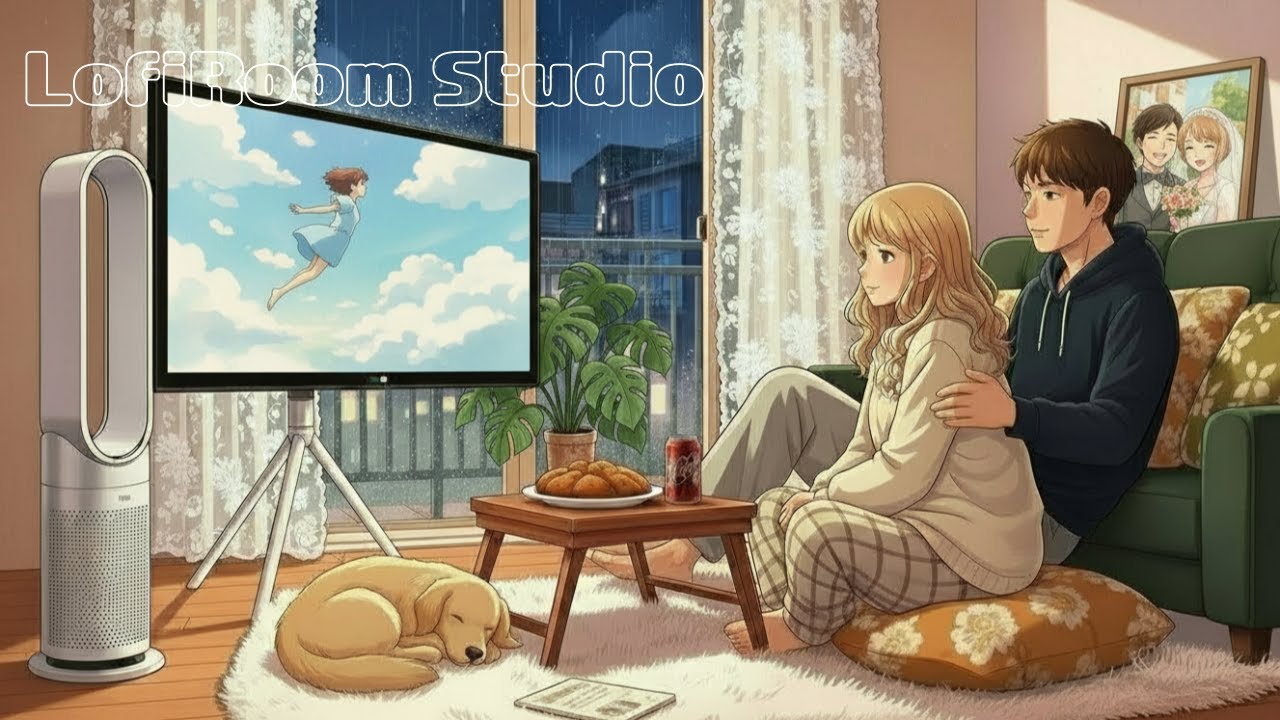 🌧️Cozy Rainy Night Lo-fi | Relaxing Home Vibes, Rain & Chill Beats🌙비 오는 밤, 집에서 함께하는 로파이🌧️| 힐링 비소리 🐶📺