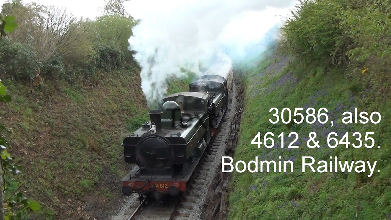 Old videos from 2015. 30586, 4612 & 6435. Boscarne Junction, Bodmin Railway. 03/05/15.