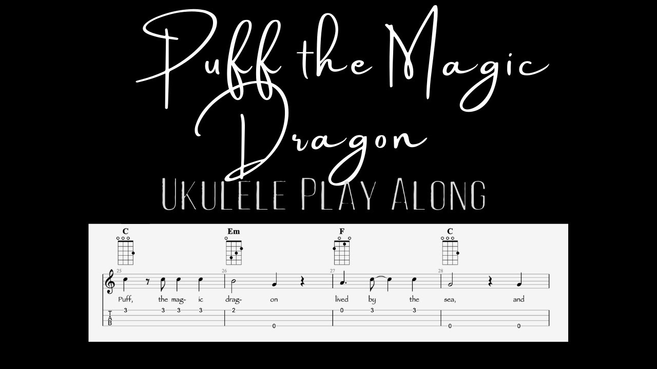Puff the Magic Dragon Ukulele Play Along Backing Track with TAB