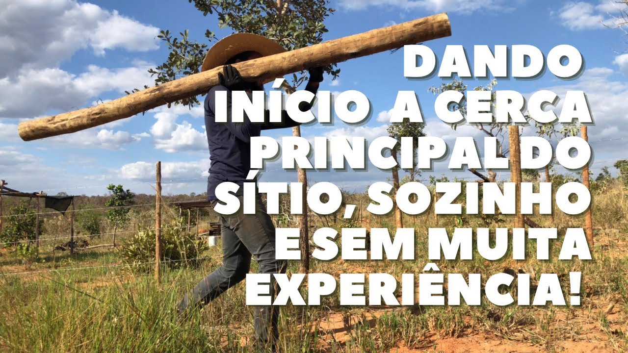 Começando um sítio do zero com pouco dinheiro | Dando início a cerca principal do sítio sozinho