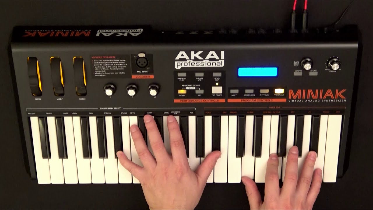 AKAI Miniak (Part 1: Pad, Lead, Bass) - Factory Presets Demo (no talking)