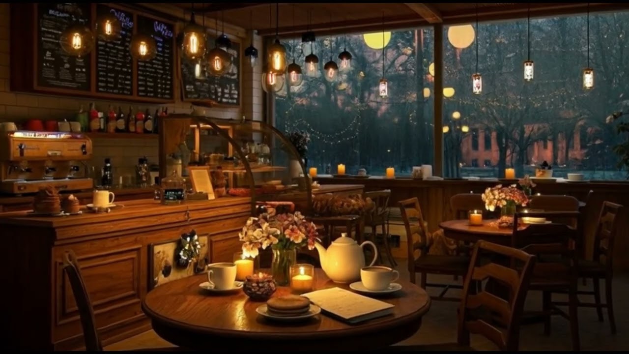 Cozy Evening Café ☕ Soft Jazz & Relaxing Background Music