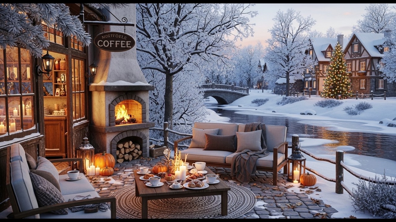 Soft Jazz Cafe ❄ Cozy Winter Coffee Shop Ambience for Stress Relief