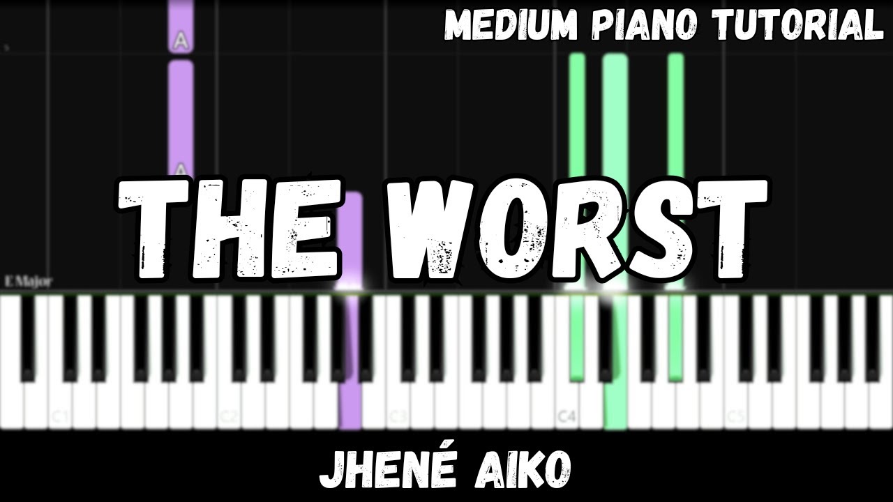 Jhené Aiko - The Worst (Medium Piano Tutorial)