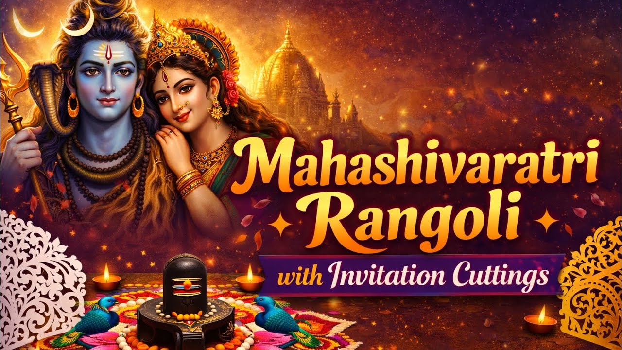 Mahashivaratri rangoli with Invitation cuttings 