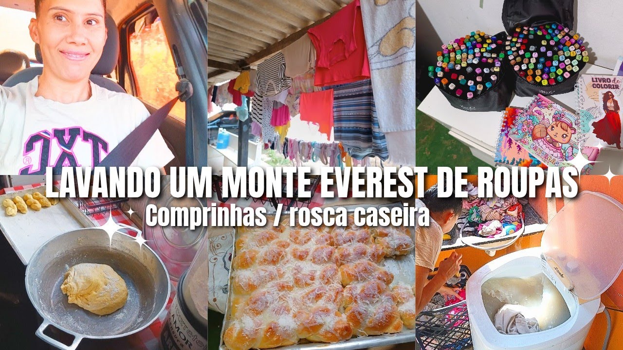 LAVANDO UM MONTE EVEREST DE ROUPAS/ COMPRINHAS PARA AS CRIANÇAS/ ROSCA CASEIRA/vlog rotina 