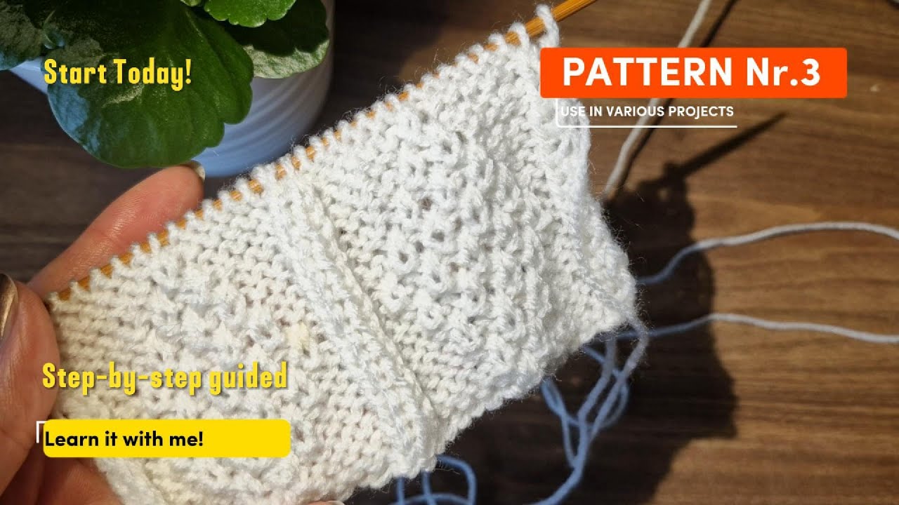 Pattern #3 | Step-by-Step Knitting Tutorial for Beginners 🧶✨