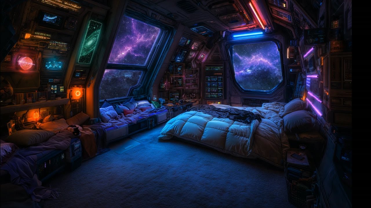 Deep Space Ambience | Calm Starship Background (No Music) 10 Hours