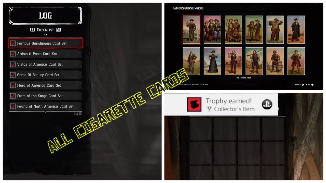 RDR2 collectors item trophy ALL CIGARETTE CARDS guide stranger mission