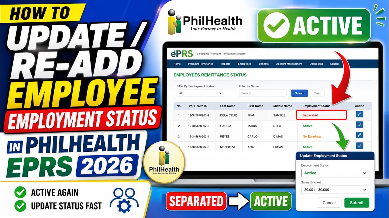 How to update / re-add employee employment status in PHILHEALTH EPRS 