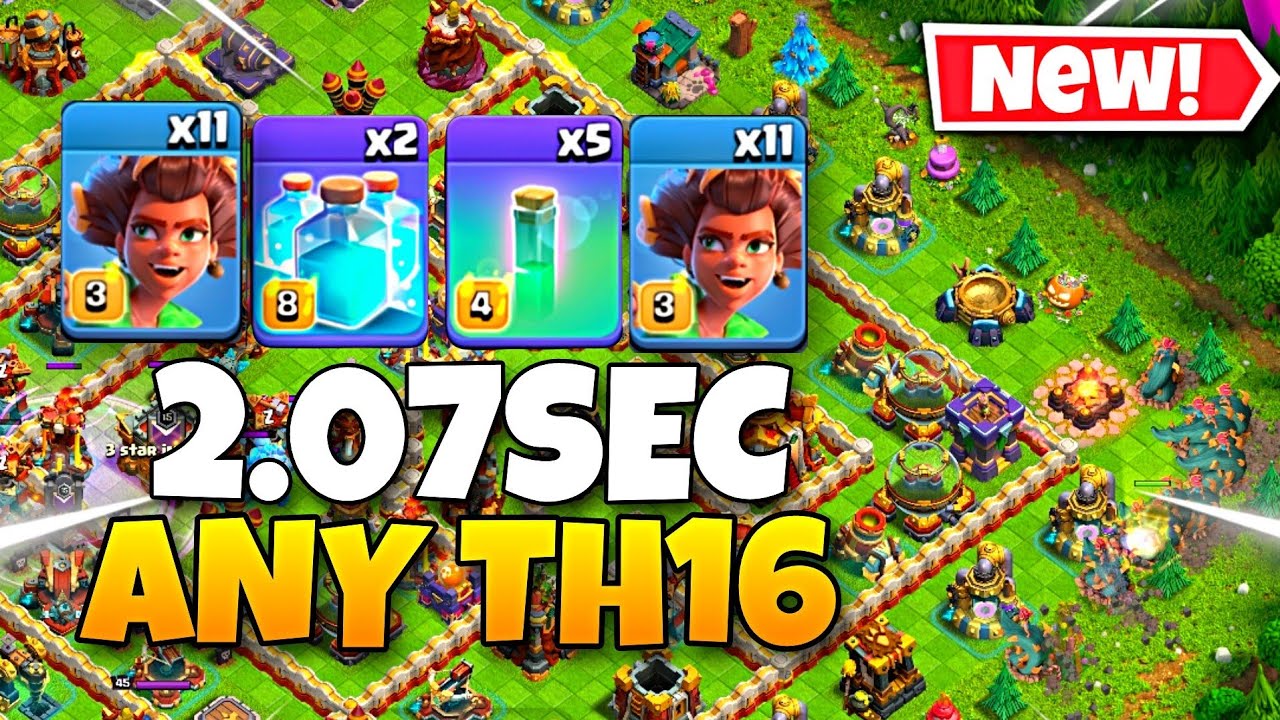 New Attack! 11 ROOT RIDER With Clone and invisible most Powerful TH16 attack Strategy