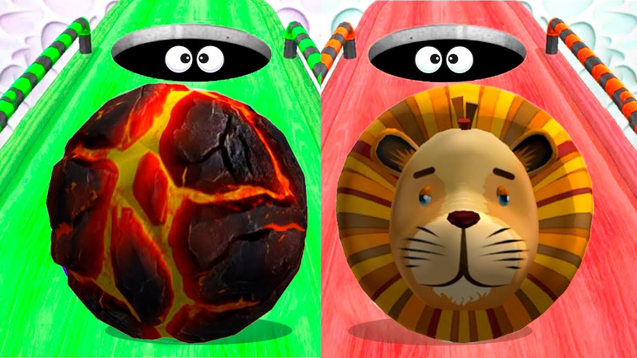 🦁🔥 Lion vs Lava - 3 Epic Showdowns! (Going Balls Reverse Mode)! Race 1086