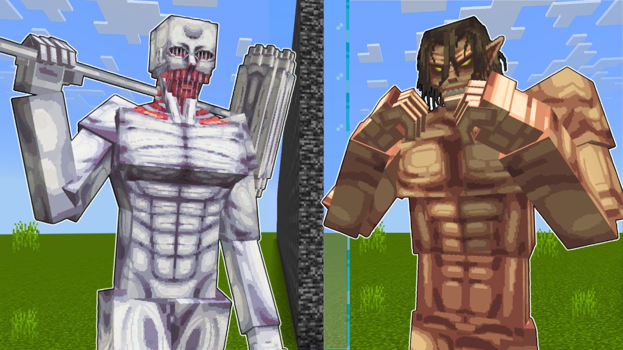 ATTACK TITAN vs WARHAMMER TITAN In Minecraft!