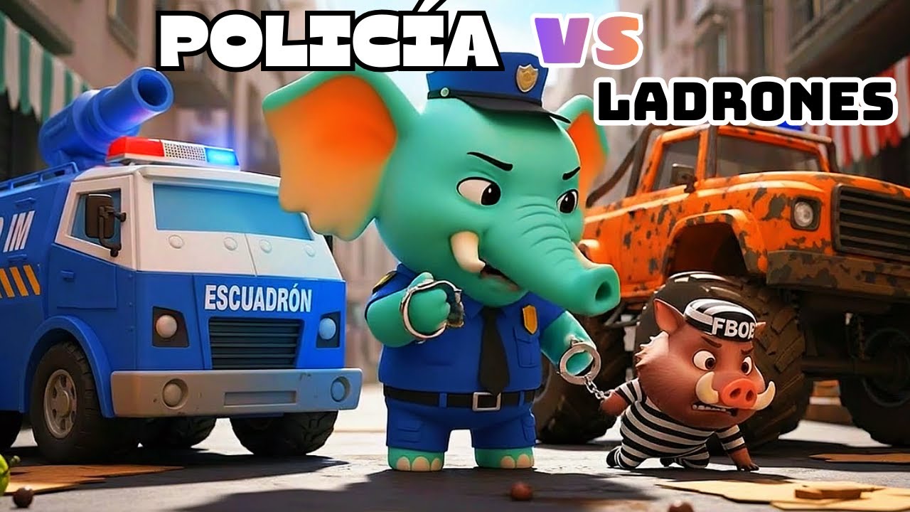 Canción Infantil De Animales Policías vs Ladrones🎶 ABC Animales para Niños en Español EP 2