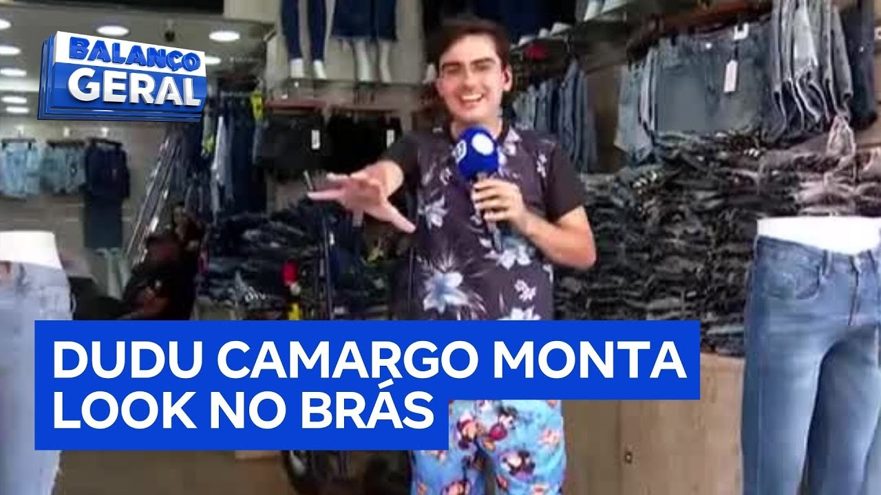 Dudu Camargo monta look completo com apenas R$ 100 no Brás, centro comercial de São Paulo