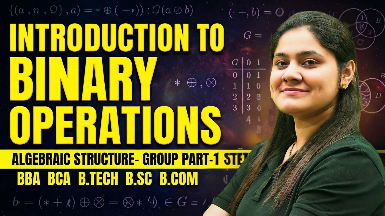 Introduction to Binary Operations|Group|Algebraic Structure|BBA|BCA|B.COM|B.TECH|Dream Maths