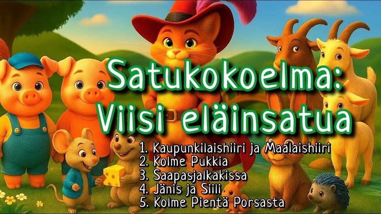 Viisi eläinsatua - Satukokoelma - Ei mainoksia - Ikäsuositus S - Satuja lapsille