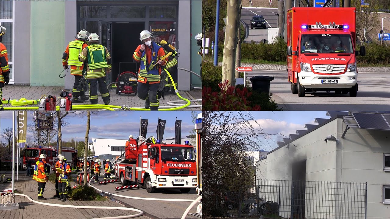 Kellerbrand in Gewerbebetrieb in Hirschberg - Große Rauchentwicklung | Feuerwehr im Einsatz