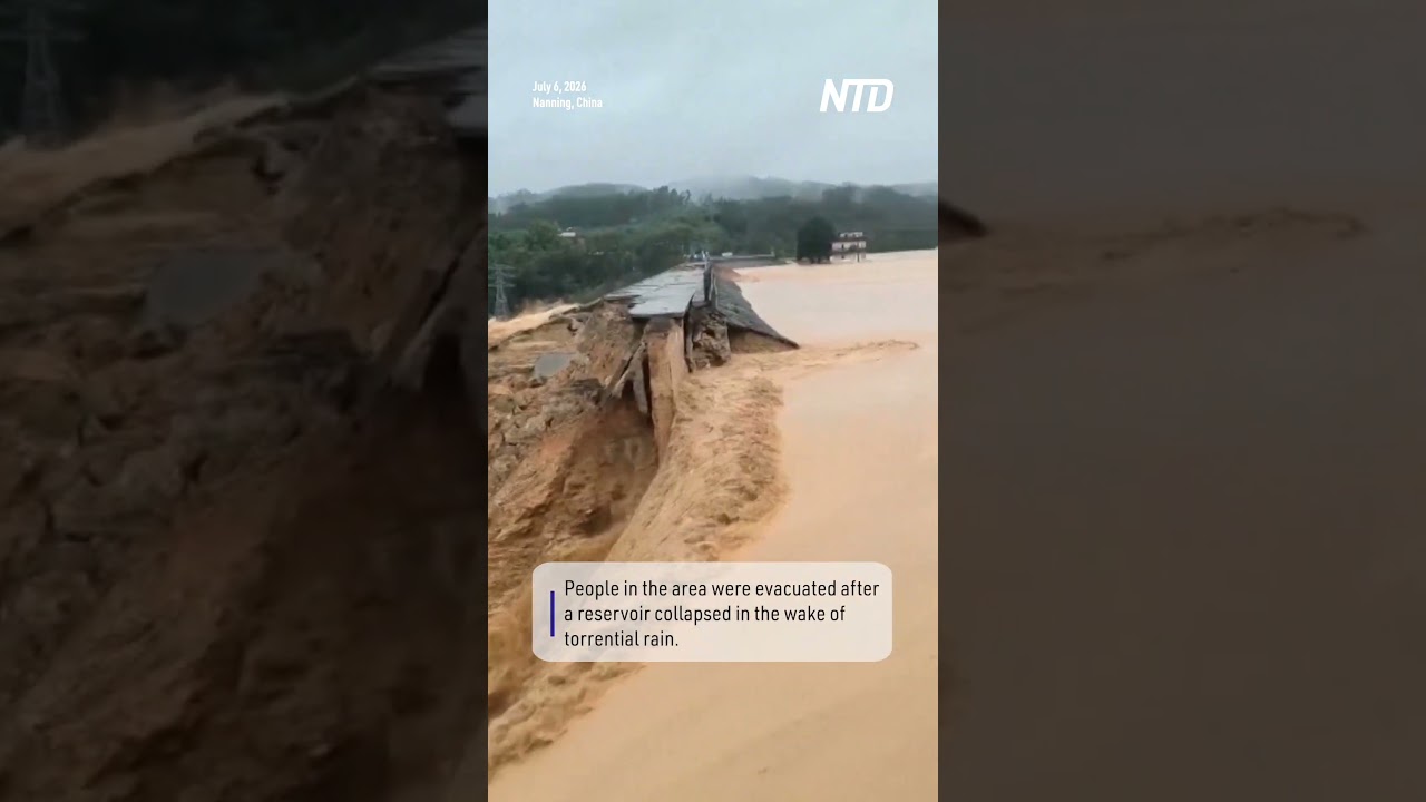 Reservoir Collapses in China Following Heavy Rain From Typhoon Maysak