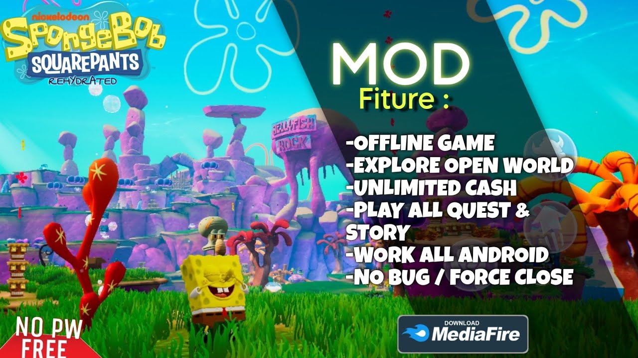 FREE DOWNLOAD SPONGEBOB OPEN WORLD GAME|| MOD SPONGEBOB SQUAREPANTS REHYDRATED!!