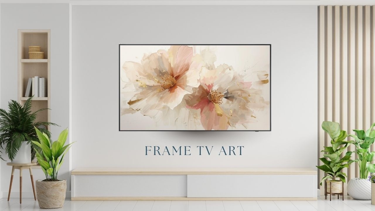 4K Frame TV Art (2 Hours) | Soft Beige & Blush Foral Wall Art | Modern Interiors | No Music