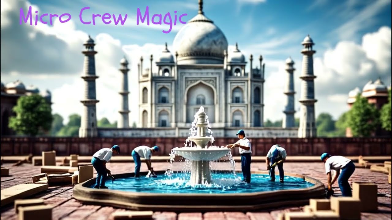 Tiny Workers Repair Taj mahal Fountain | Miniature Repair Fun