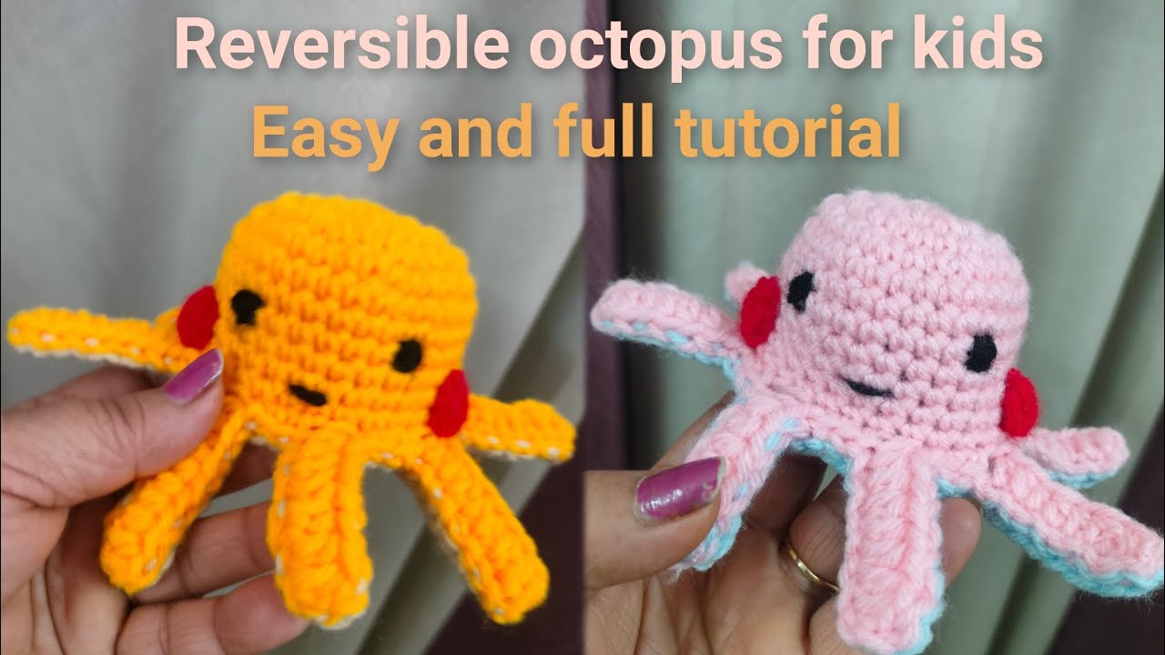 Fun game 🥰 !! crochet reversible octopus toy 🐙 for kids fun !! Learn with me in a very easy way !! 