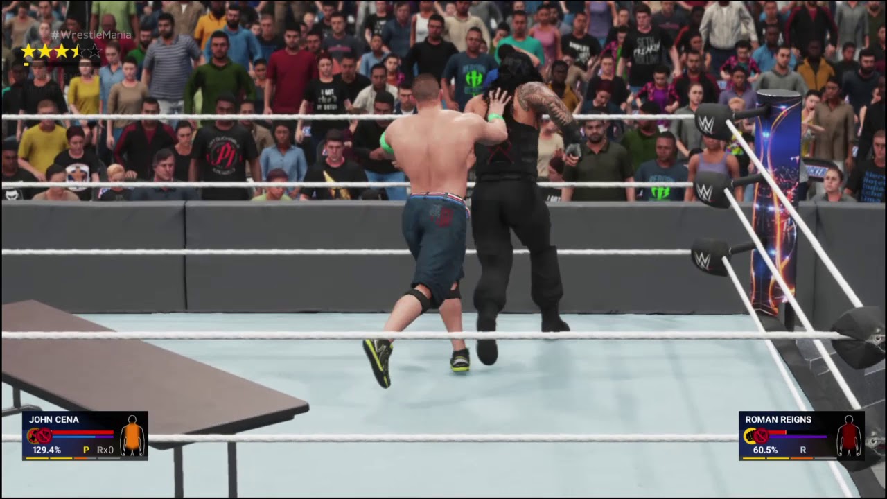 WWE 2K19 PS4 Gameplay - John Cena vs Roman Reigns Extreme Rules