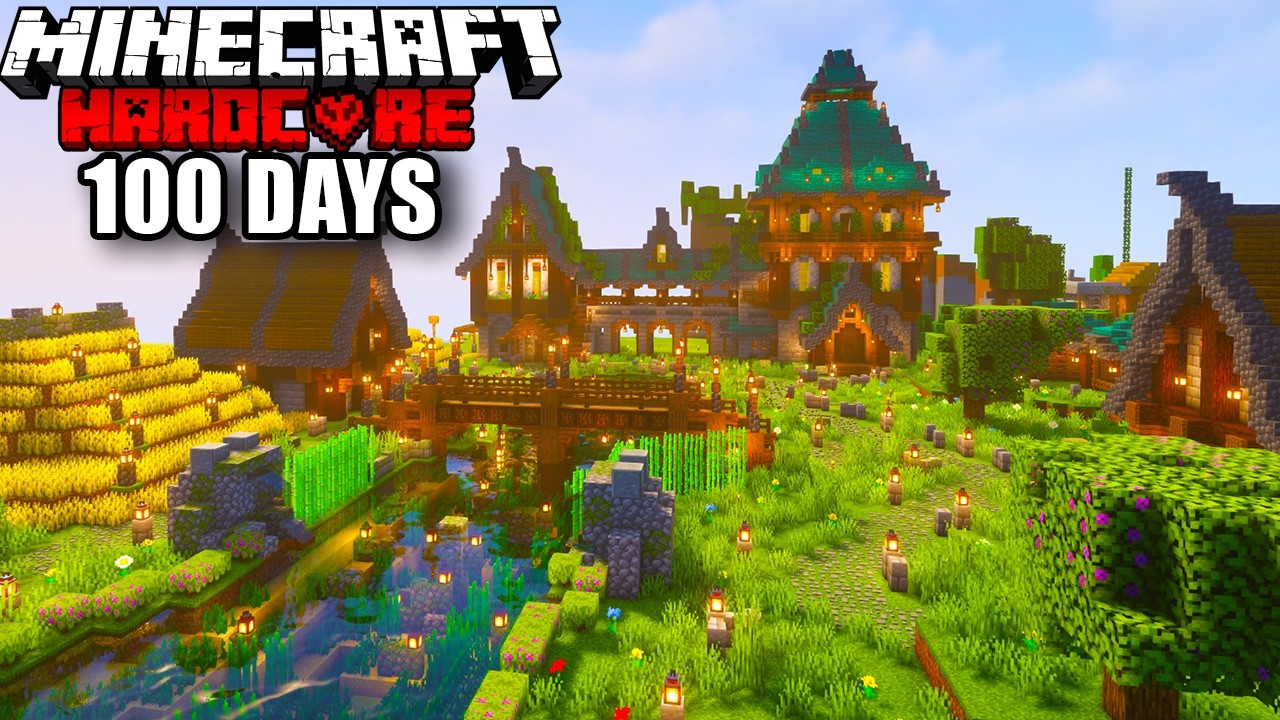 I Survived 100 Days on an EXPANDING CHUNK in Minecraft Hardcore