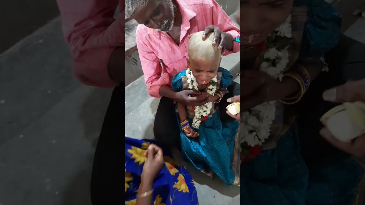 என் மகளுக்கு## மொட்டை அடித்து## காது குத்து###( திருத்தணிகை கோவில் )