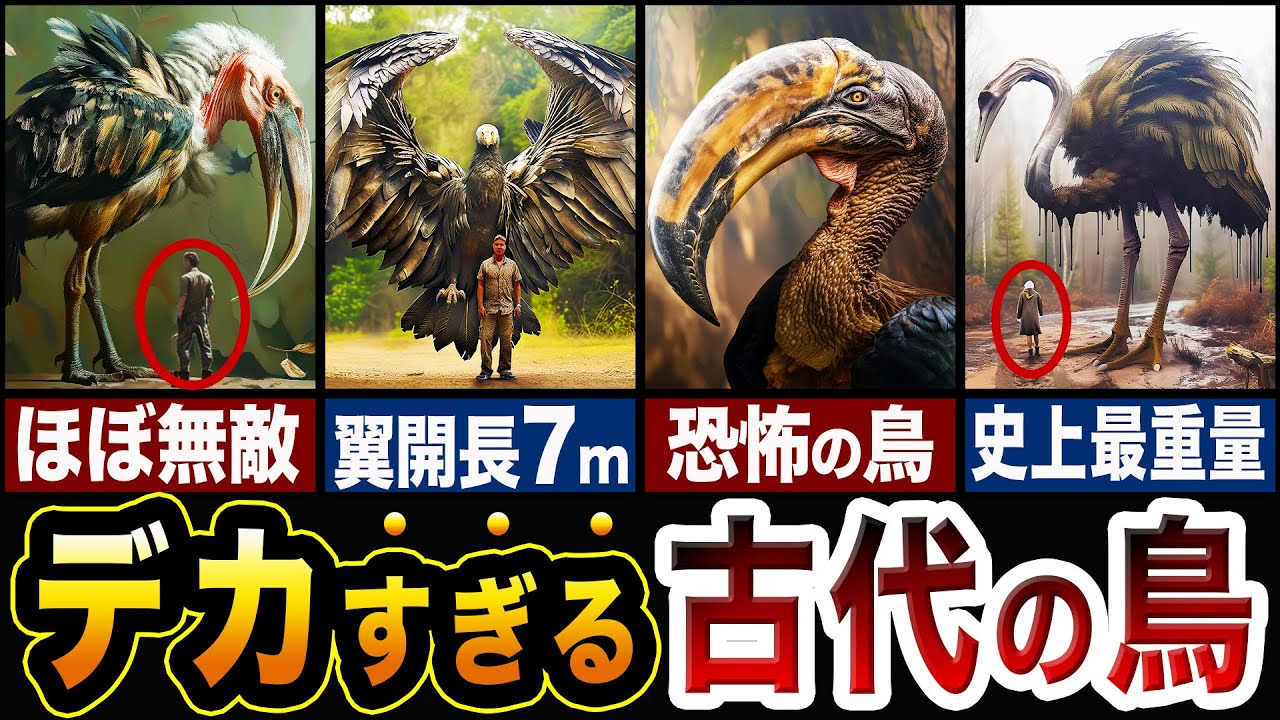 【驚愕】古代のトリが巨大すぎるw古代の鳥の大きさランキングTOP5!!【ゆっくり解説】